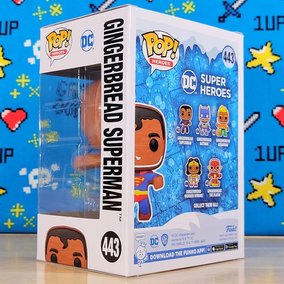 Funko PoP Super Heroes Gingerbread Superman #443 Vinyl Figure + Protector New - Picture 5 of 9